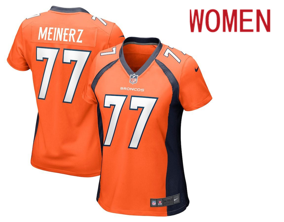 Women Denver Broncos #77 Quinn Meinerz Orange Nike Game NFL Jersey->women nfl jersey->Women Jersey